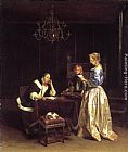 Gerard Ter Borch Famous Paintings - Woman Reading a Letter